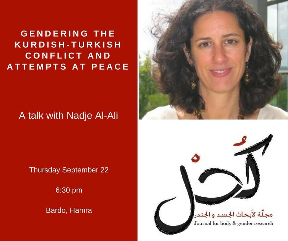 Gendering the Kurdish-Turkish conflict: a talk with Nadje Al-Ali Poster